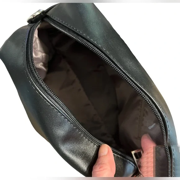 Biker style no name black & silver tote & removable insert. NWOT - Picture 7 of 10